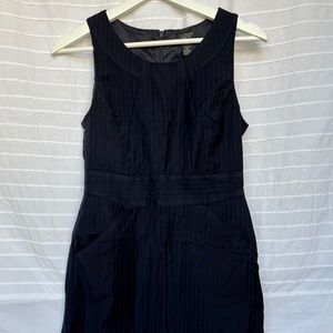 J. Crew Blue Pinstripe Wool Shift Dress (Pockets)